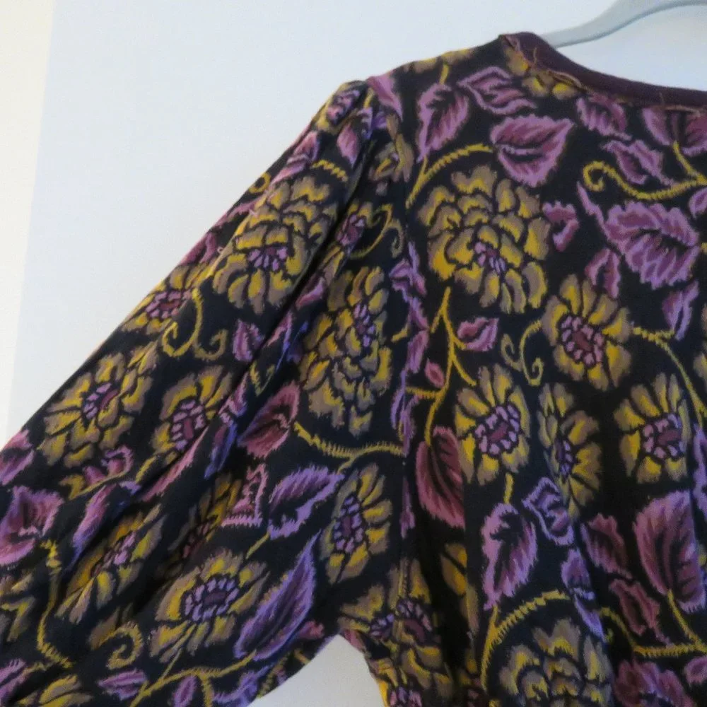 FREE PEOPLE No Ordinary Floral Puff Sleeve Top in Black Combo - Size XS - Picture 9 of 16